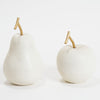 Cream White Resin Apple And Pear Fruit Tabletop Decor, Set Of 2